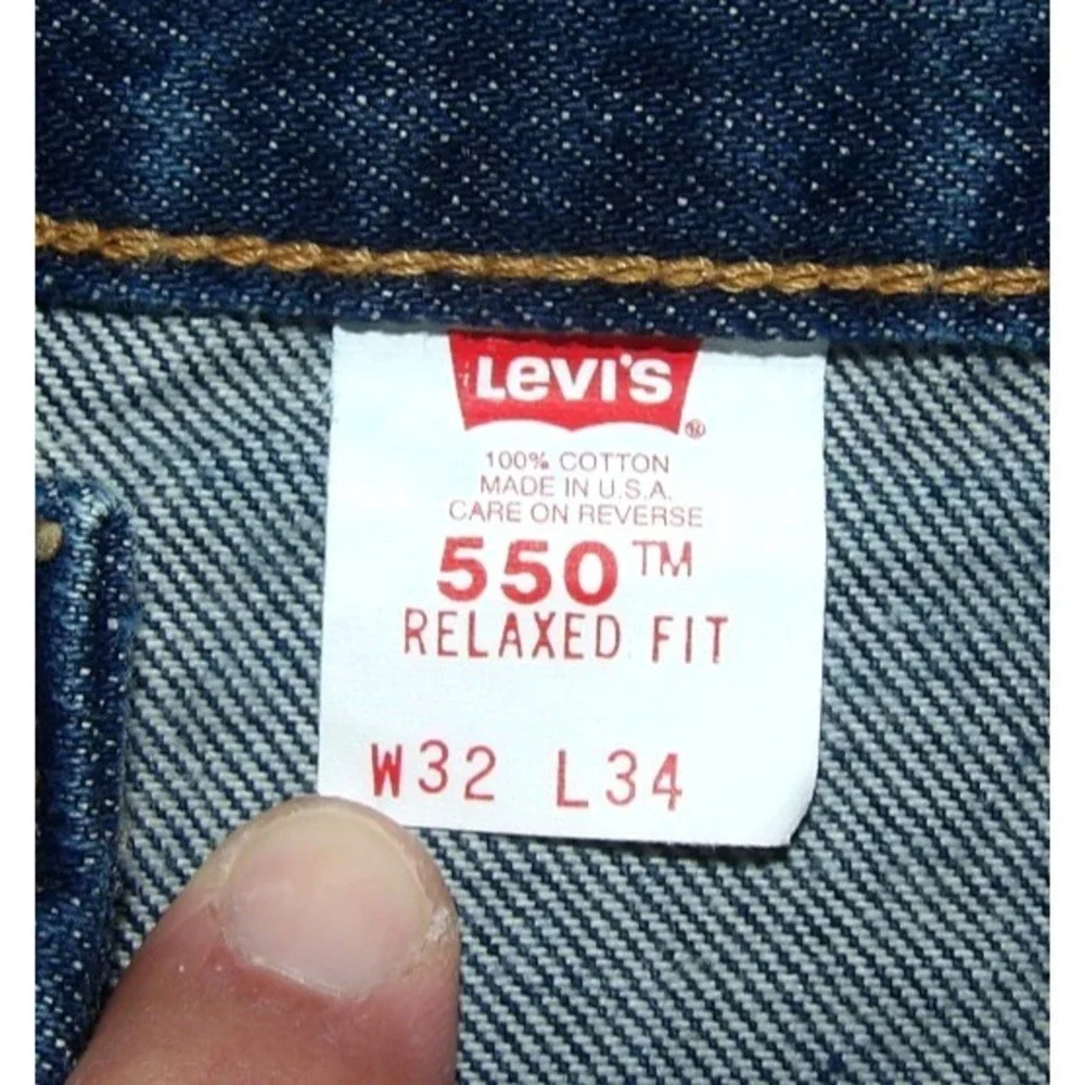 Levi's Vintage Y2K 100% Cotton 550 Relaxed Fit Made in USA Jeans Men's 32 X 34